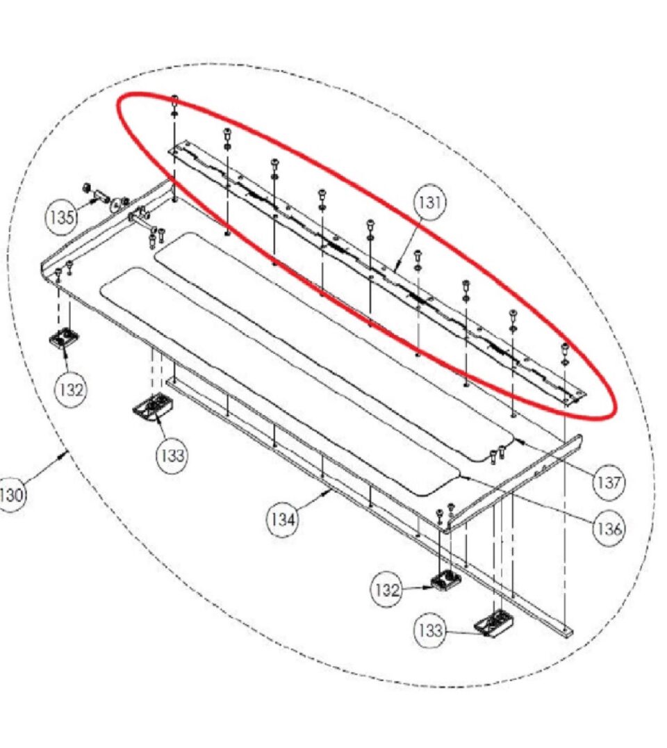 Piano scharnier tbv Brugplaat AL1 lift